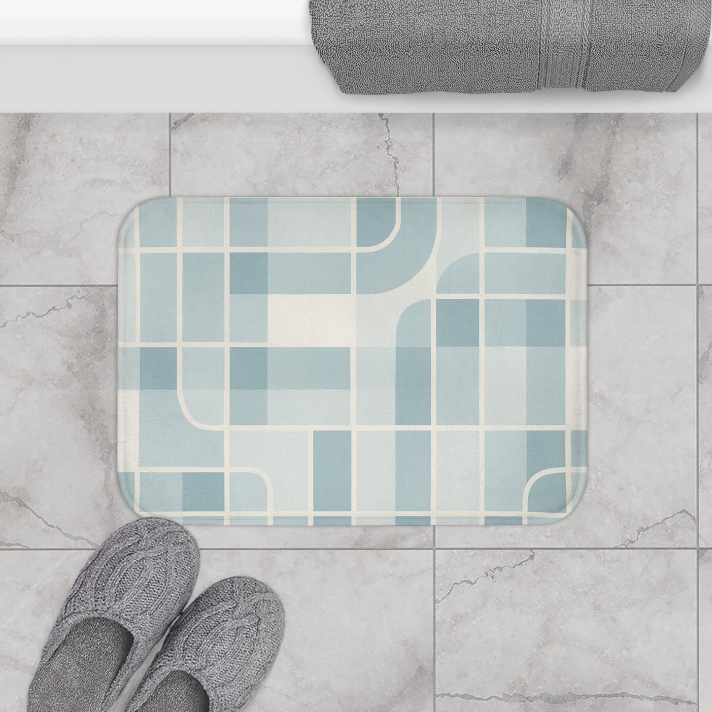 Modern Geometric Bath Mat - Soft, Stylish Home Decor for Every Bathroom