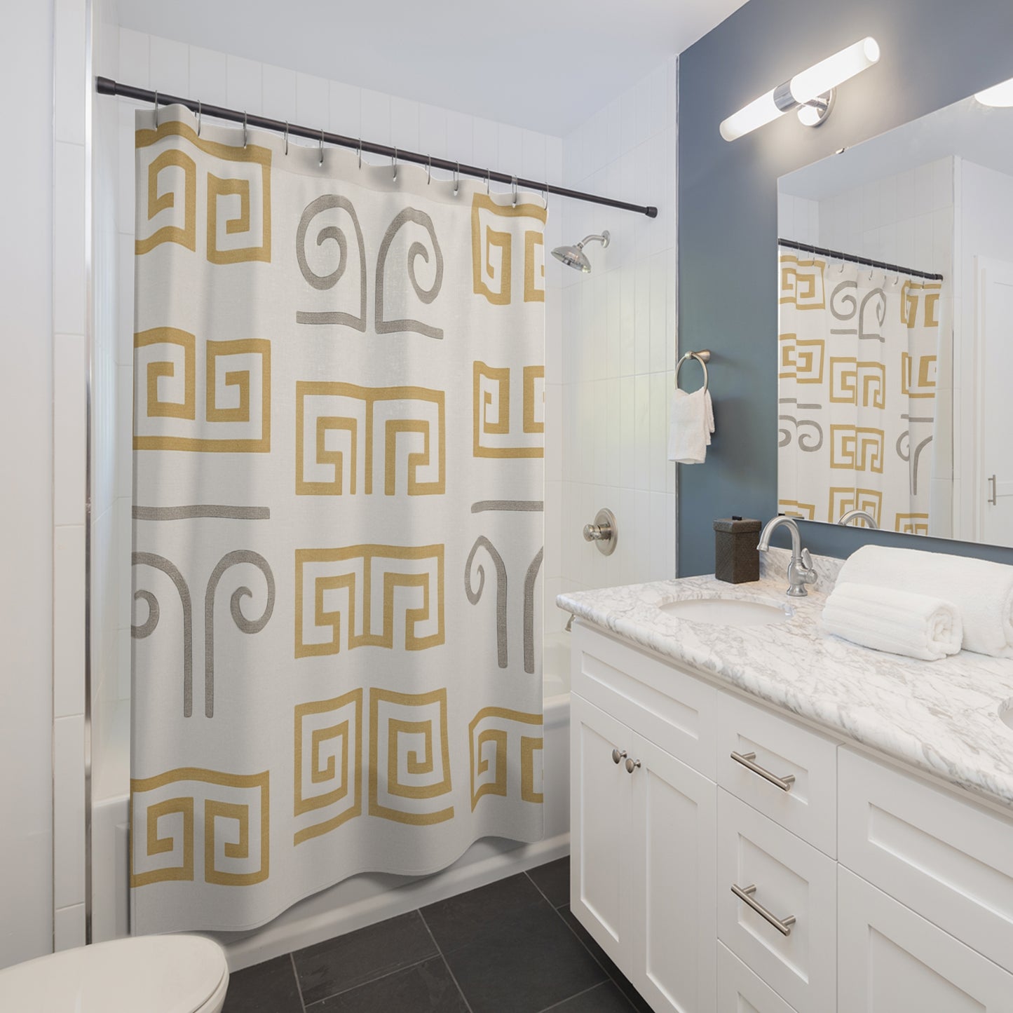 Modern Geometric Shower Curtain – Stylish Bathroom Decor