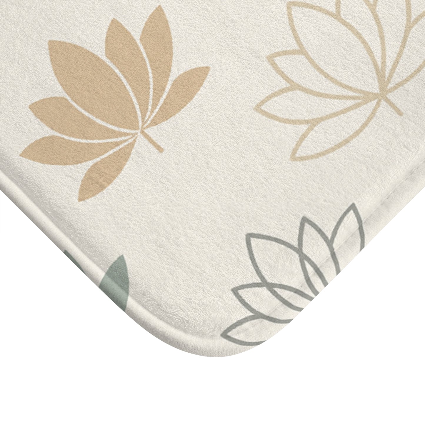 Serene Lotus Floral Bath Mat - Comfortable Bathroom Decor