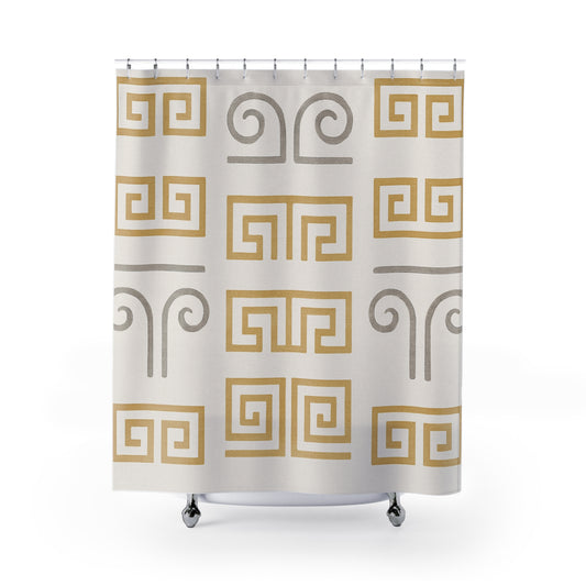 Modern Geometric Shower Curtain – Stylish Bathroom Decor