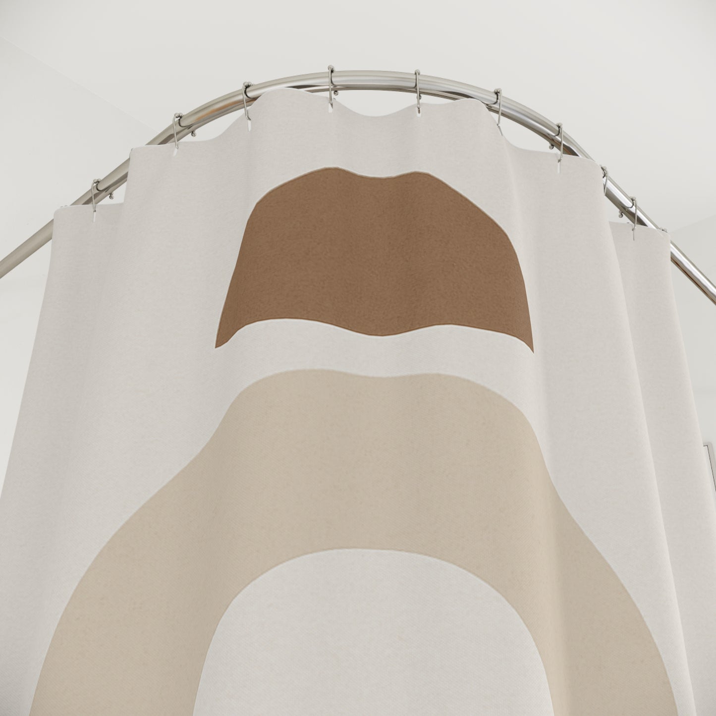 Minimalist Abstract Shower Curtain - Earth Toned Decorative Design