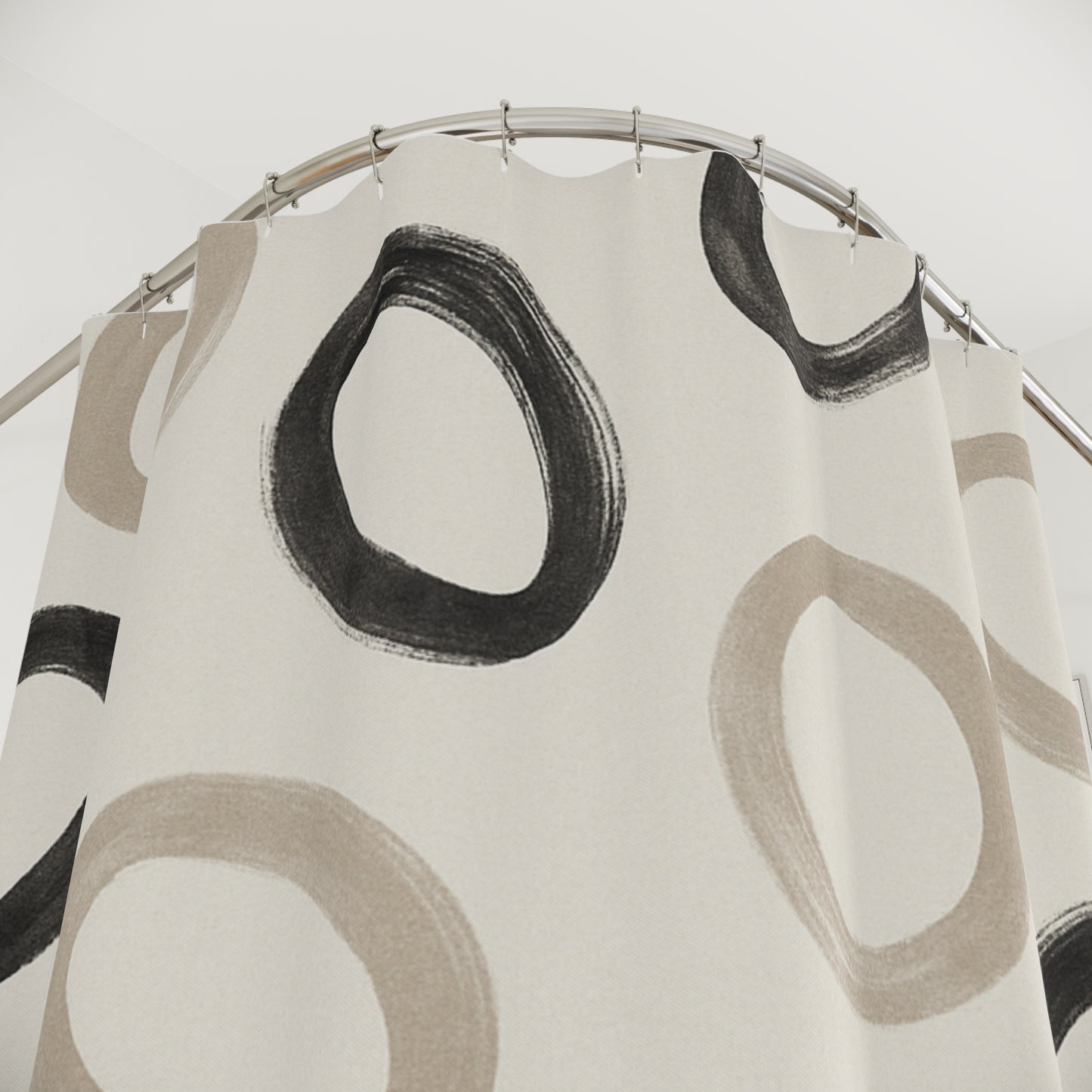 Modern Geometric Shower Curtain - Elegant Circle Design for Home Decor