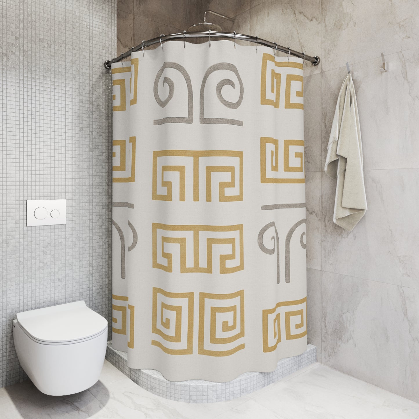 Modern Geometric Shower Curtain – Stylish Bathroom Decor
