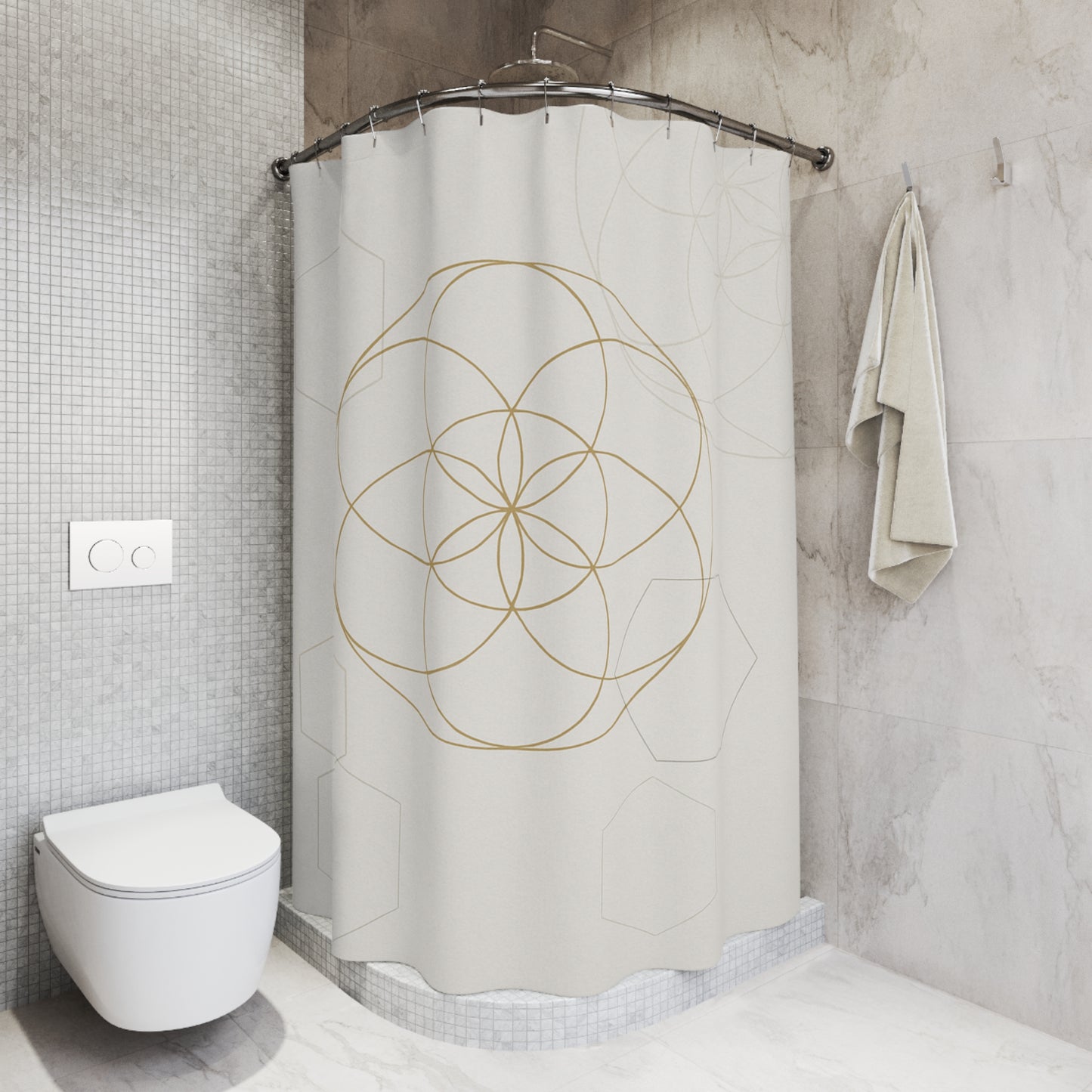 Elegant Geometric Shower Curtain for Modern Bathrooms