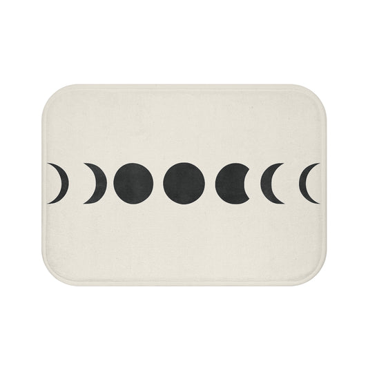 Moon Phases Bath Mat - Stylish Black and White Bathroom Decor