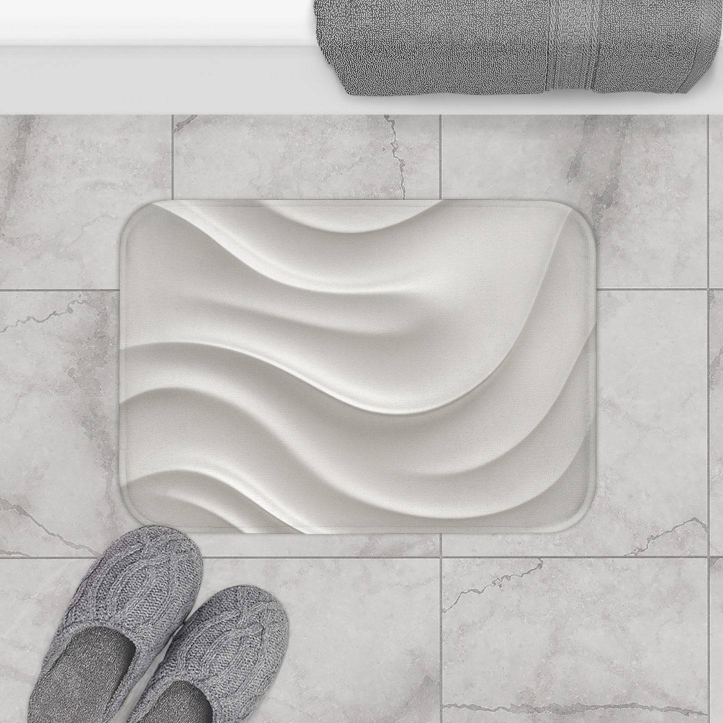 Elegant Wave Design Bath Mat for Spa-Like Comfort