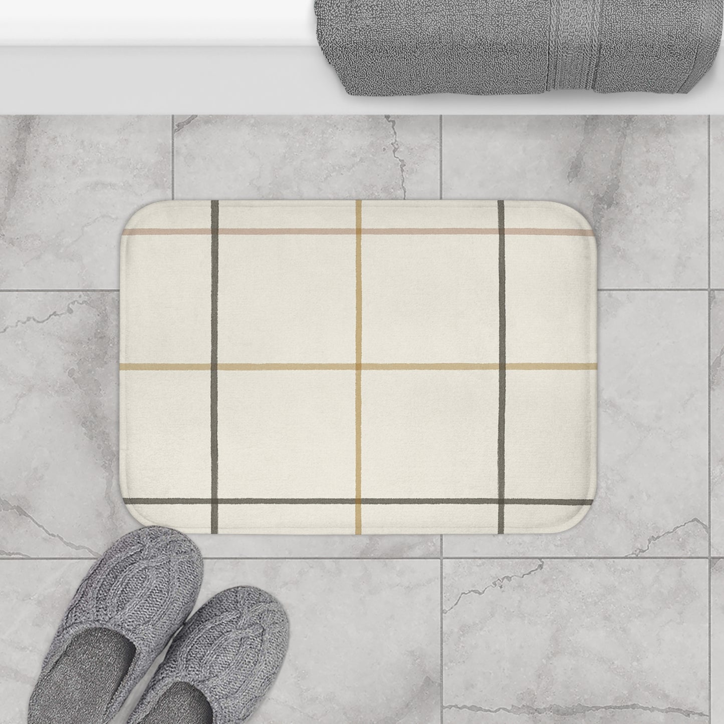 Cozy Checkered Bath Mat for Home Decor