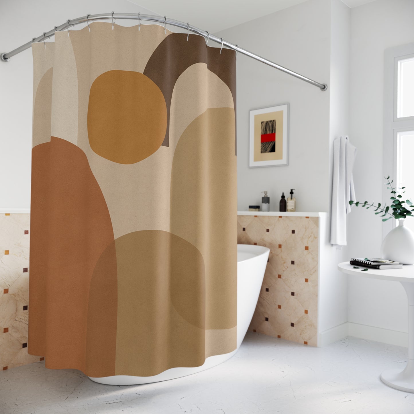 Boho Chic Shower Curtain - Modern Abstract Design