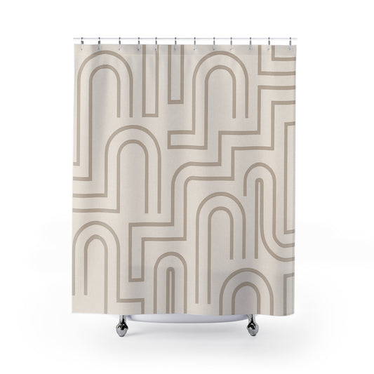 Modern Geometric Shower Curtain - Stylish Bathroom Décor