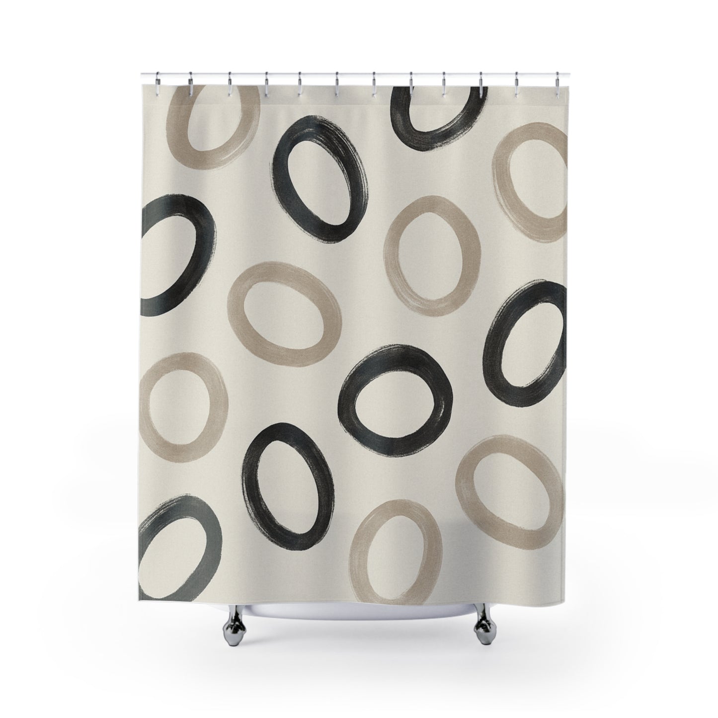 Modern Geometric Shower Curtain - Elegant Circle Design for Home Decor