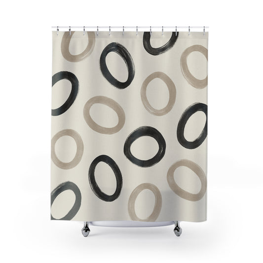 Modern Geometric Shower Curtain - Elegant Circle Design for Home Decor